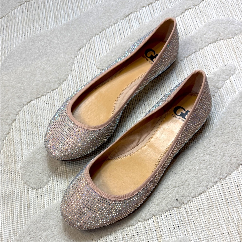 Gianni Bini Sparkling Beige Flats